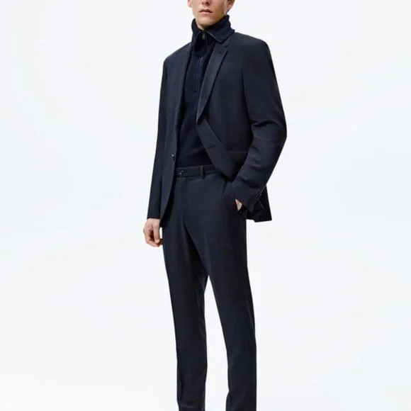 ZARA TECHNICAL SUIT TROUSERS (NAVY) (NWT) - Picture 5 of 5